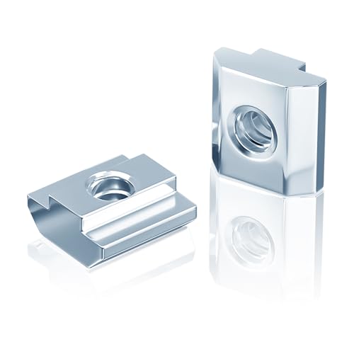 Miniatura 5 de Hxjdam 30 Piezas Tuercas Ranuradas M8 Ranura 8, Tuerca Ranurada Item M8 Tipo B 40x40 Mm, Tuerca Deslizante En T De Acero Al Carbono Para Ranura De Extrusión De Perfil De Aluminio De 40 Mm, Norma
