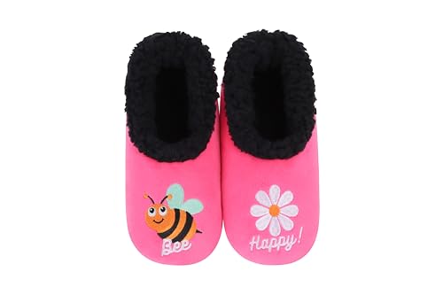 Snoozies Pairables Kids Slipper Socks Non-Skid, Girls and Boys Slippers with Lightweight Sherpa Lining, House Shoes Kids
