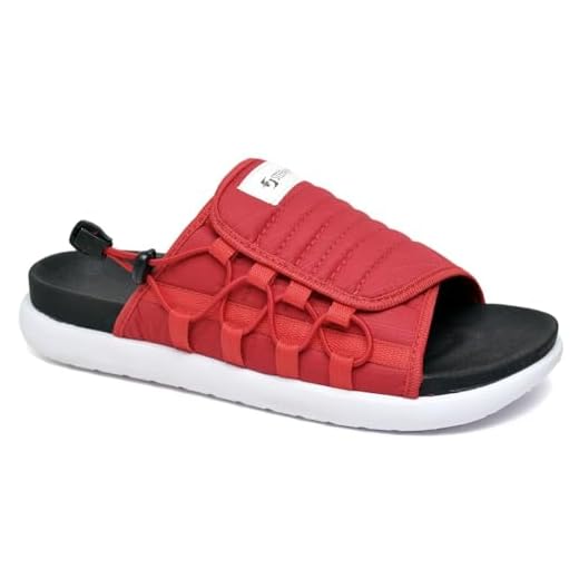 Sandália Slide Masculina Chinelo com Elástico Antiderrapante Confortável (Vermelho, BR, Adulto, Numérico, 39)