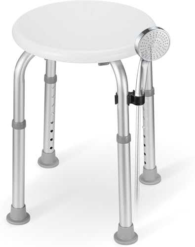 Careboda Adjustable Bath Chair for Inside Shower, Shower Stool with Upgraded Aluminium, Tool-Free Assembly, 8 Adjustable Heights for Seniors, Elderly, Pregnant, Handicap & Disabled Gray