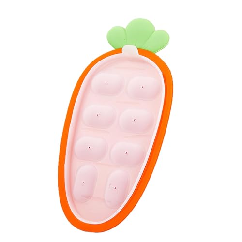 Moldes para congelador, bandeja de silicona para alimentos para bebés, caja de alimentos con forma de zanahoria, bandeja de almacenamiento de alimentos para bebés, moldes para congelador de alimentos