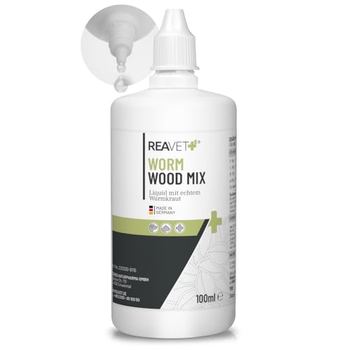 ReaVET Wurm-Kraut Liquid 100ml – für Hunde & Katzen, mit echtem Wurmkraut (Artemisia Absinthium) in rezepturbasierter Pflanzenformel, geeignet für alle Haustiere