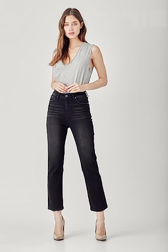 SALT TREE Risen Jeans - High Rise Crop Straight Jeans - RDP52504