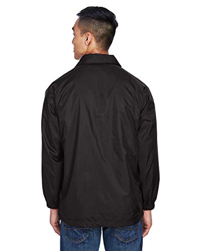 Men's Raglan Sleeves Nylon Staff Jacket Black XX-Large3