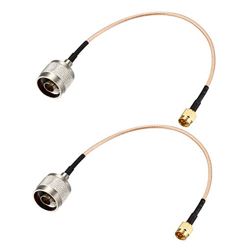 uxcell Coax Extension Cable 50 Ohm 1 Feet SMA Male to N Male RG316 Jumper Cable 2pcs for 3G/4G/5G/LTE/-B/Ham/GPS/WiFi/RF Radio to Antenna