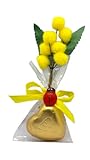 Mimosa Artificiale con Pinza e Cioccolatini a Cuore - Regalo Festa della Donna 8 Marzo - R...