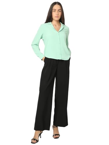 Image of VERO Moda Women's Polyester Solid Regular Fit Shirt