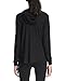 Calvin Klein Womens Ruched Long Sleeve Zip Front Hoodie, Black, Medium