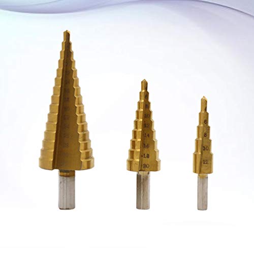 ULTECHVO 3 peças de ponta de cone de passo de aço de alta velocidade, cabo triangular métrico de tit
