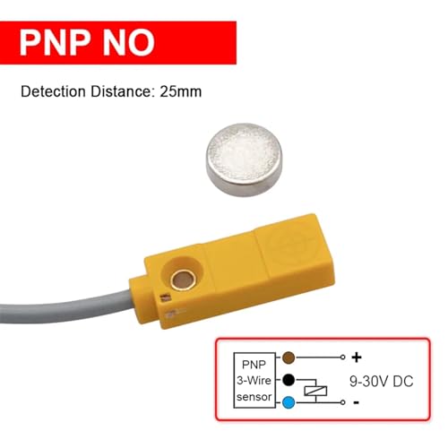 Sensor de proximidad magnetico para conteo de piezas y control de posicion Hall PNP 3