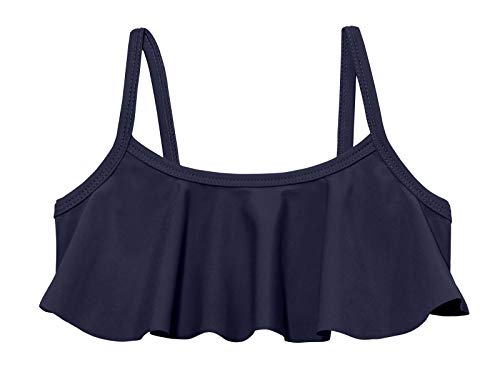 Image of Made in USA Girls Flounce Bikini Top UPF50+ Sun Protection Toddler Bathing Suit Rash Guard for Beach Pool Swimwear