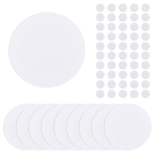 SUPERFINDINGS 10 Stück PP Kunststoff Flache Runde Wandloch Abdeckblätter Mit 100 Stück Kunststoffaufklebern 12.7cm/5\ PVC Material Staubdichte Abdeckplatte Mattierte Leere Platte