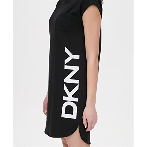 Image of DKNY Women's Sportswear Cap Sleeve Logo T-shirt Dress