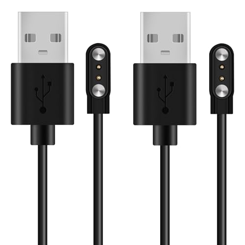 Lot de 2 Chargeur Montre Connectée Universel, 2 Pins 2.54mm et 2.84mm Adaptateur Charge Montre Magnétique, Cable USB Chargeur pour Smartwatch Fitness Trackers