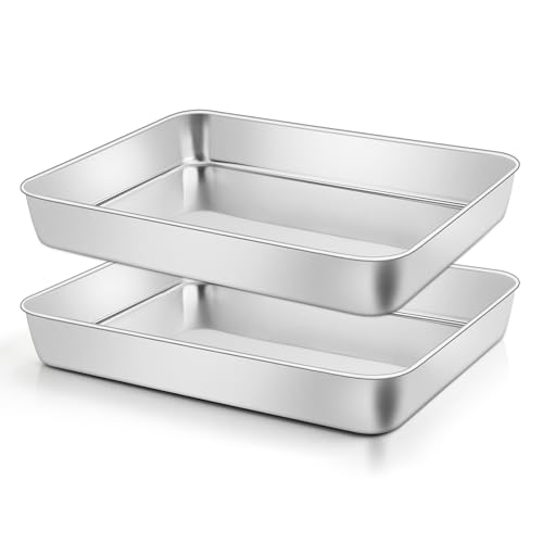 Leonyo Stainless Steel Baking Pans Set Of 2
