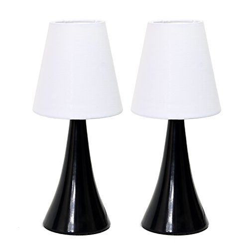 Set 2 Lámparas de Mesa Valencia 12" Negro y Blanco