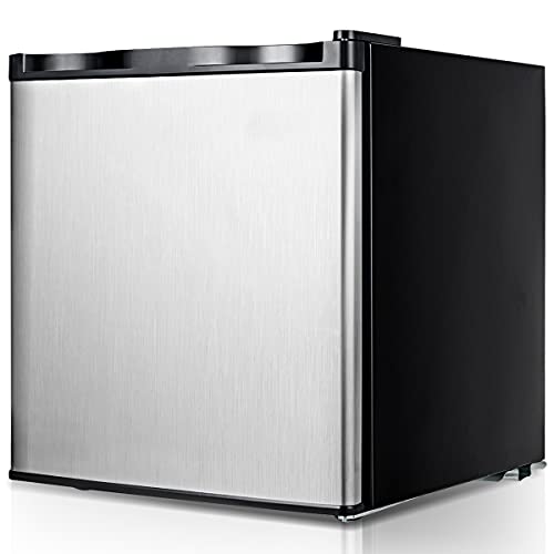 KOTEK Congelador vertical compacto de 1,1 pies cúbicos, mini congelador con puerta reversible de acero inoxidable y estante extraíble, pequeño congelador de una sola puerta para el hogar, oficina,