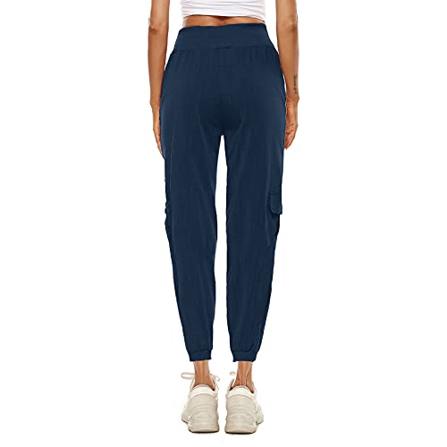 Jodimitty Pantalon de jogging pour femme - Pantalon de sport avec cordon de serrage et poches - Coupe slim - Taille haute - Pantalon de yoga - Pantalon de loisirs - Pantalon doux pour femme Cover