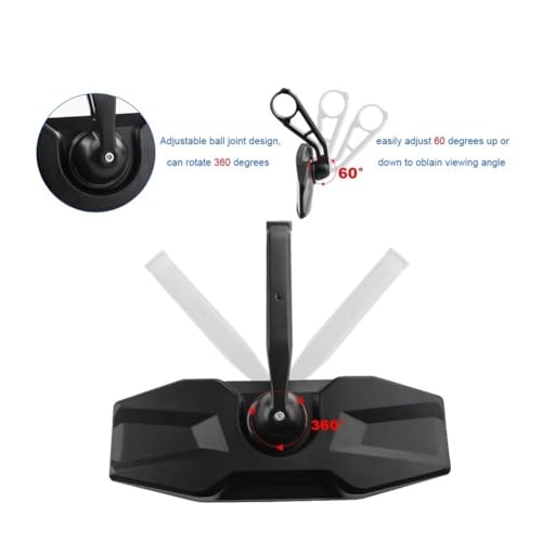 Espejo retrovisor universal para UTV y ATV de 1,75 pulgadas con giro de 360 grados central ajustable 3