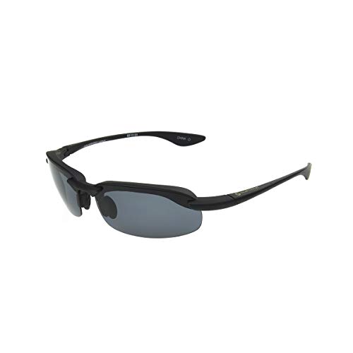 Dioptics Solar Comfort Ames Sport Sunglasses Polarized Wrap, Black, 54 mm