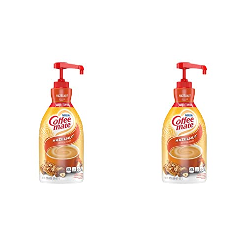 Nestle Coffee mate Coffee Creamer, Hazelnut, Concentrated Liquid Pump Bottle, Non Dairy, No Refrigeration, 50.7 Ounces (Pack of 2)