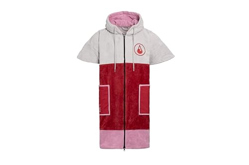 WAVE HAWAII Zip-Poncho Phuket Größe M 155-185cm mit Langen Ärmeln & Reißverschluss 100% Baumwolle Surf-Poncho für Erwachsene Damen und Herren Frottee Handtuch Umziehhilfe Badeponcho