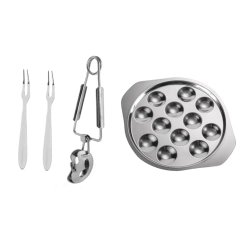 Hemobllo Posate Lumache in Acciaio Inossidabile Resistente alla Ruggine con Forchetta e Pinza per Crostacei e Antipasti Utensili da Cucina Multiuso per Casa e Buffet