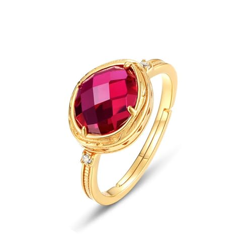 Bague corindon rouge KnSam en argent doré au design luxueux et raffiné