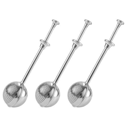 POPETPOP Juego de 3 Tamices de Harina de Acero Inoxidable Espolvoreador de Azúcar Glas y Especias Malla Fina Cedazo para Repostería Cocina y Horneado Dispensador Manual para Polvo y Té