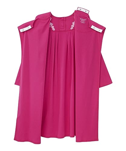 Silverts Open-Back Hospital Gowns for Women-Comfortable, Dignified, Easy Dressing for Seniors & Patients - Embroidered