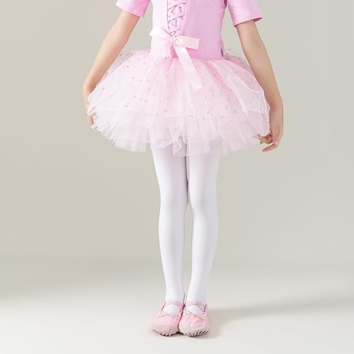 EPEIUS Ballet Tights for Girls 90D Footed Dance Tights Toddler Ultra Soft School Stockings Kids Leggings 3T-14 Years Old3