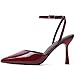 Susanny Burgundy Heels for Women Red Stiletto Closed Pointed Toe Dress Shoes High Heels Sexy Kitten Pumps Wedding Guest Party Evening Prom Dance Ankle Strappy Dressy Shoes 8