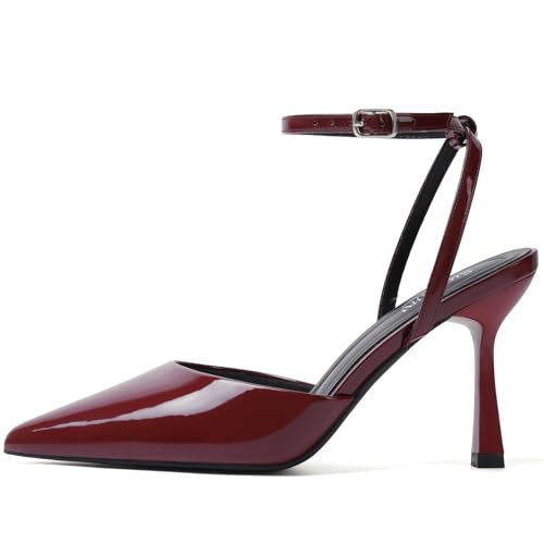 Image of Susanny Heels for Women Stiletto Closed Pointed Toe Backless Dress Shoes High Heels Sexy Kitten Pumps Wedding Guest Party Dance Prom Dressy Comfort Shoes