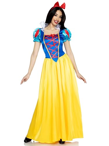 Leg Avenue Womens Classic Snow White Set Family Friend Full Length Princess Dress, MEDIUM, Multicolor