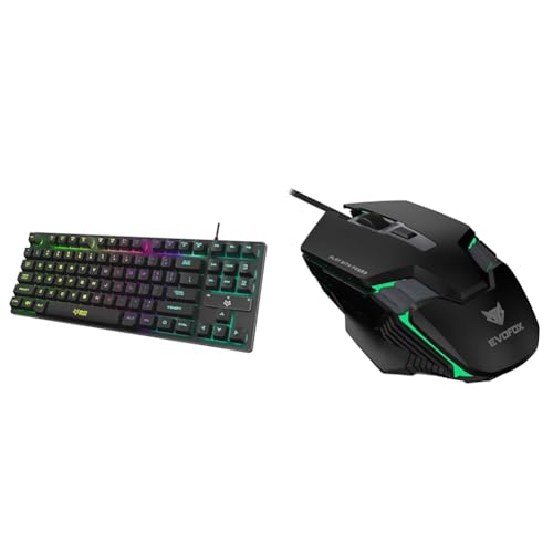 Image of EvoFox Fireblade Wired TKL Gaming Keyboard with Breathing Effect (Black) Spectre USB Wired Gaming Mouse with Upto 3600 DPI Gaming Sensor (Black)