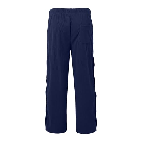 Pantalon de loisirs ample rayé anti-compression à boutonnière