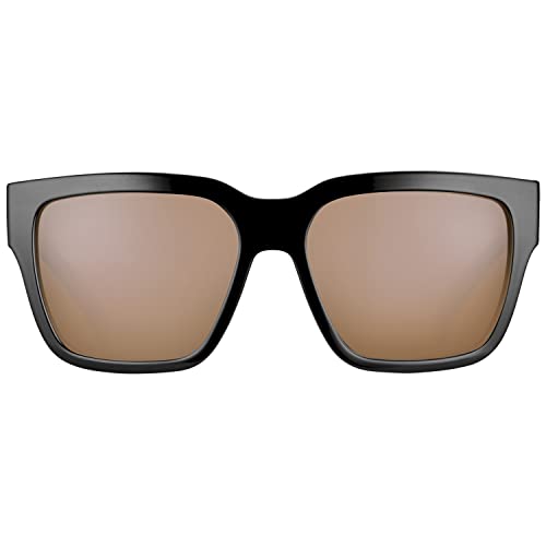 Flying Fisherman unisex adult Harper Sunglasses, Gloss Black Frame/Copper-silver Mirror Lens, Medium US2