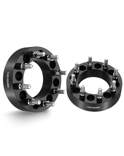 EVIL ENERGY 8x6.5 Wheel Spacers Compatible with Ram 2500 3500 Ford F250 F350 2 inch Lug Centric Wheel Spacer 2 pcs 8x165.1 mm with 126.15 Hub Bore 9/16x18 Stud Not Hubcentric Black