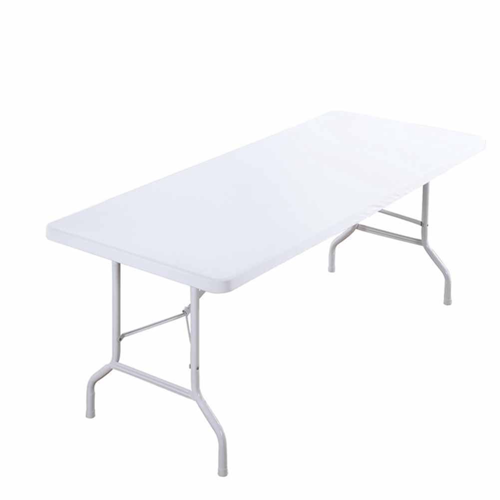 Tovaglia elastica in spandex 6 FT (183 x 76 cm) bianco per esterni
