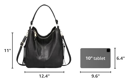 Image of Realer Hobo Crossbody Bags for Women Designer Faux Leather Hobo Handbags Retro Large Size Shoulder Bag Bucket Purse