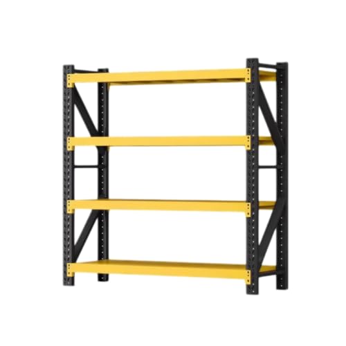 NMGBRDM Estantería Vertical de Acero con 4 Niveles Ajustables, Unidad de Almacenamiento Metálica, Montaje Rápido, Estructura Reforzada para Garaje y Cocina(Size:80×60×200cm)