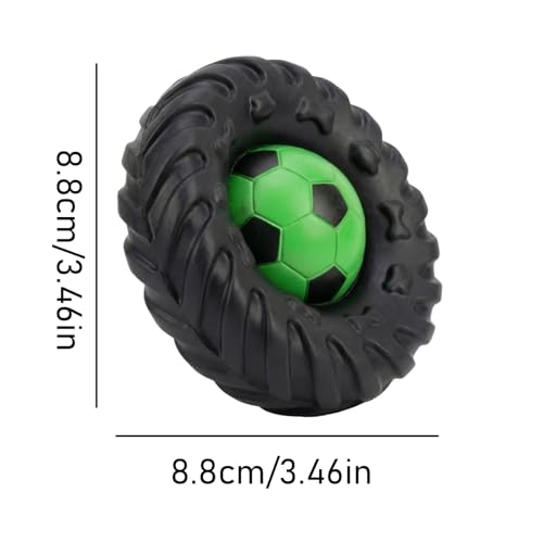 Hundespielzeug mit integriertem Quietscher, Tennisreifen, interaktives Welpenspielzeug, bissfest, Spielzeug für Langeweile-2