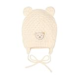 Steiff Baby Girls Mütze ohne Bommel Hat, Antique White, 49