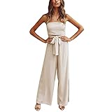 Kavitoz Damen Jumpsuit Sommer Boho Lang Druck Overall Baggy Oversize Playsuit Aladinhose Ärmellos Vintage Sommerhose Für Frauen Casual Lose Leichte Einteiler Rompers Mädchen Sommeroverall Haremshose