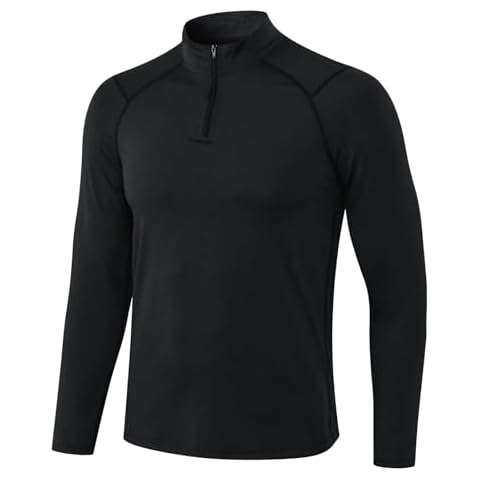 Sillictor Men's Long Sleeve 1/4 Zip Quick Dry Top Cover