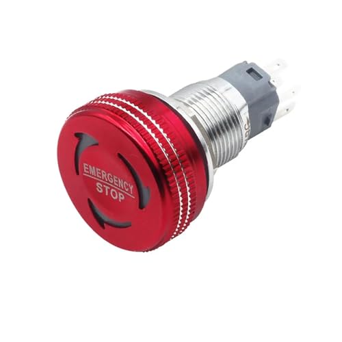 Interrupteur d'arrêt d'urgence métallique avec indicateur LED 220V