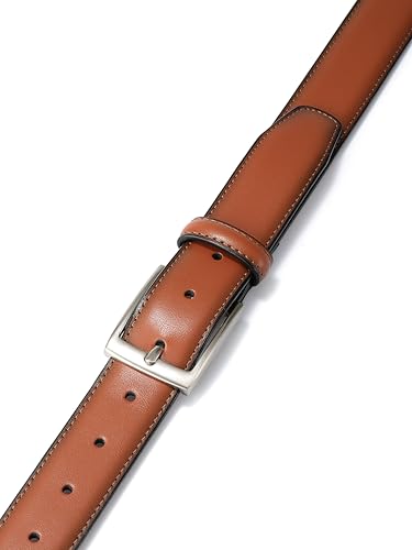 Image of MILORDE Men's Genuine Leather Dress Belt, Handmade, 100% Cow Leather, Fashion & Classic Designs for Work Business and Casual