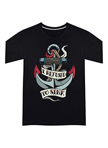 Image of CreativiT Graphic Printed T-Shirt for Unisex I-Refuse-to-Sink Tshirt | Casual Half Sleeve Round Neck T-Shirt | 100% Cotton | D00511-19
