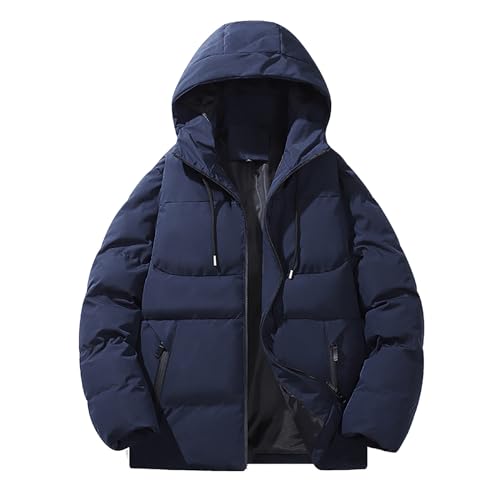Chaqueta acolchada para hombre de invierno, chaqueta acolchada con capucha, chaqueta de plumón con forro cálido, abrigo de invierno monocolor, abrigo grueso para exteriores, ligero, cómodo, parka,