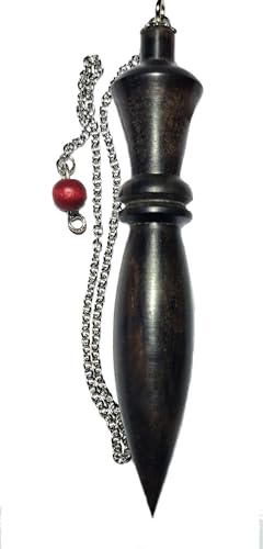 Péndulo KARNAK fabricado artesanalmente en madera de Ebano de Madagascar, perfecto para trabajos de radiestesia, sanación, limpieza y adivinación